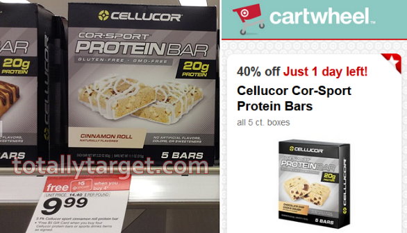 Cartwheel Offer Today To Save 40 Off Cellucor 5 Ct Protein Bars This Is Valid Thru Tomorrow Sunday 6 19 Only But There Are Some Nice Deals