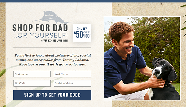 tommy bahama $50 off coupon