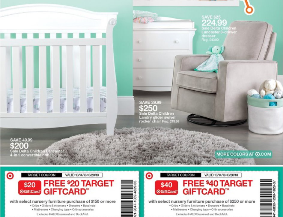 Free 40 Target Gift Card With Nursery Furniture Purchase Of 250
