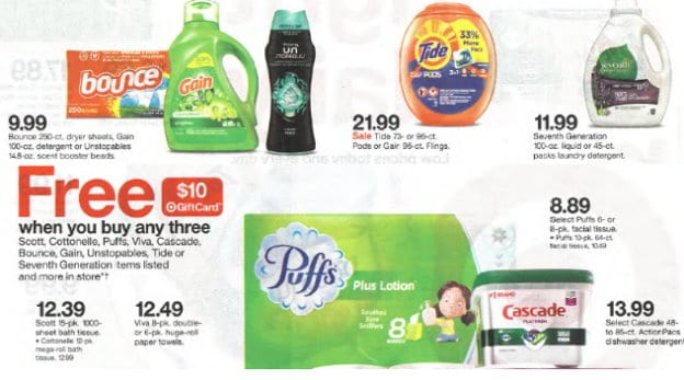 Buy 3 Household Essentials, Save $10 = Puffs Facial Tissue only