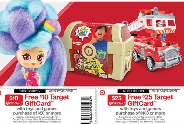 target $10 gift card with $50 toy purchase