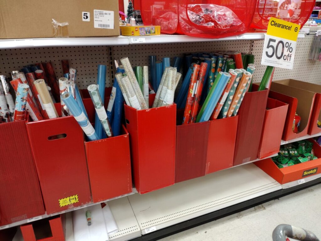 Wrapping paper clearance at Target Christmas 2024